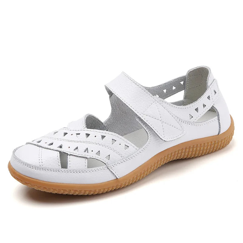 Hollow White Shoes Sandals Flats Loafers Summer Cool Plus Size