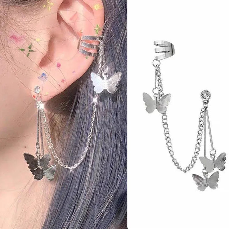 Trend Simulation Pearl Long Flower Rhinestone Earrings