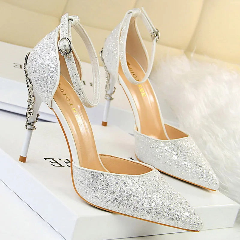 Shoes Woman Pumps Sequins High Heels Women Shoes Fashion