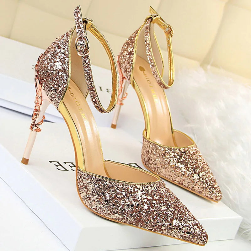 Shoes Woman Pumps Sequins High Heels Women Shoes Fashion