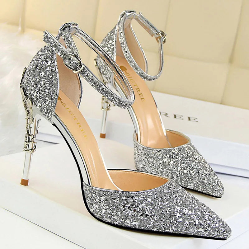 Shoes Woman Pumps Sequins High Heels Women Shoes Fashion