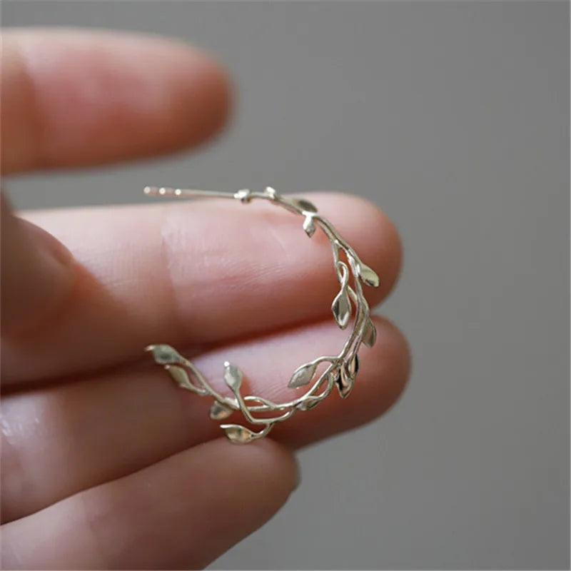 Simple Wrapping Olive Leaf Earrings Elegant Jewelry Accessories