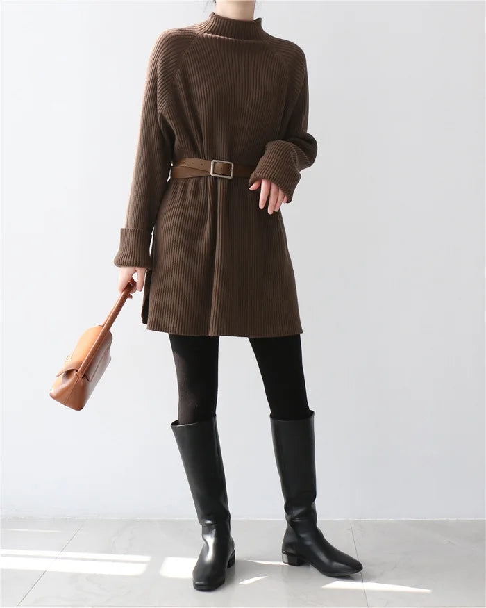 Women Casual oversize Sweater Dresses batwing sleeve