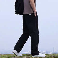 Baggy Wide Leg Casual Streetwear Solid Color Cargo Pants