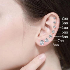 1Pair Stainless Steel Crystals Stud Earrings Jewelry