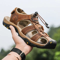 Genuine Leather Men Sandals Summer Men's Shoes Outdoor