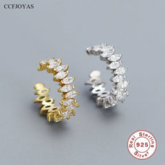 Zircon Clip Earrings Stackable Ear Cuff Style