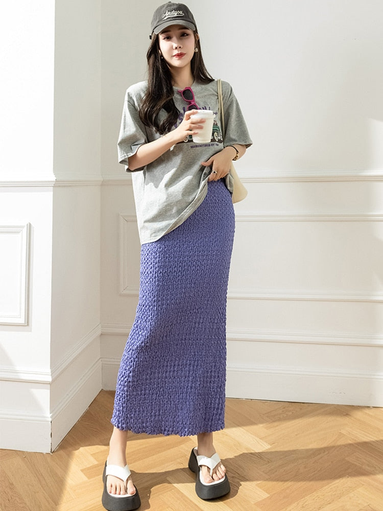 Pencil Midi Long Vintage Mid-length Skirt