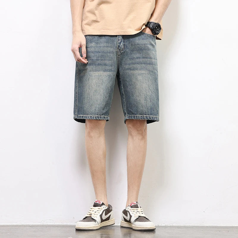 Style Fashion Shorts Baggy Straight Denim Vintage Short Casual