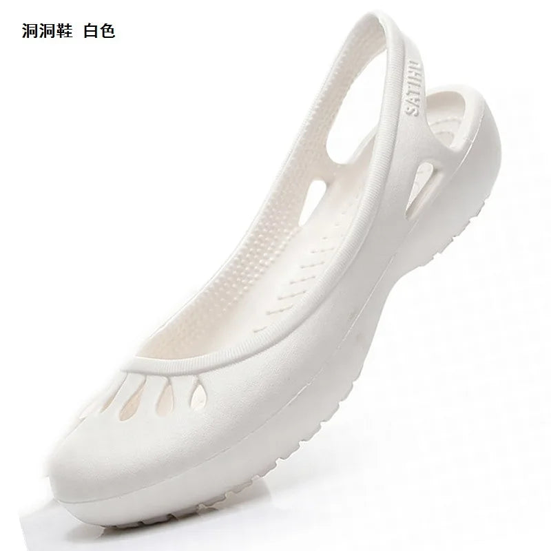 Summer Flat-heeled Hole Baotou Plastic Sandals