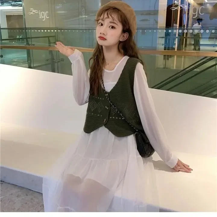 V-neck Sweater Vest Women All-match Chic Comfortable Trendy