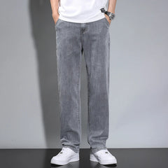 Summer Thin Men's Straight Loose Gray Jeans Casual