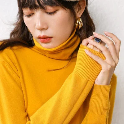 Women Sweater Turtleneck Shirts Fashion  Long Sleeve Pullovers