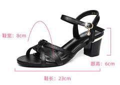 Sandals 6CM Summer Large Size Comfort Square Heel Open Toe