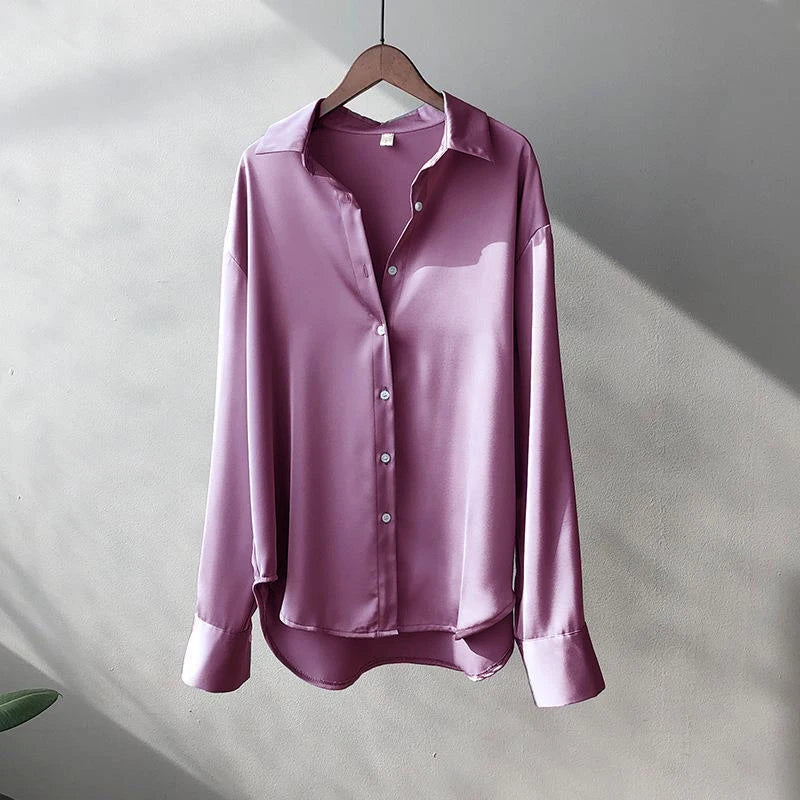 Office Lady Shirts And Blouses Woman Top Long Sleeve Fashion