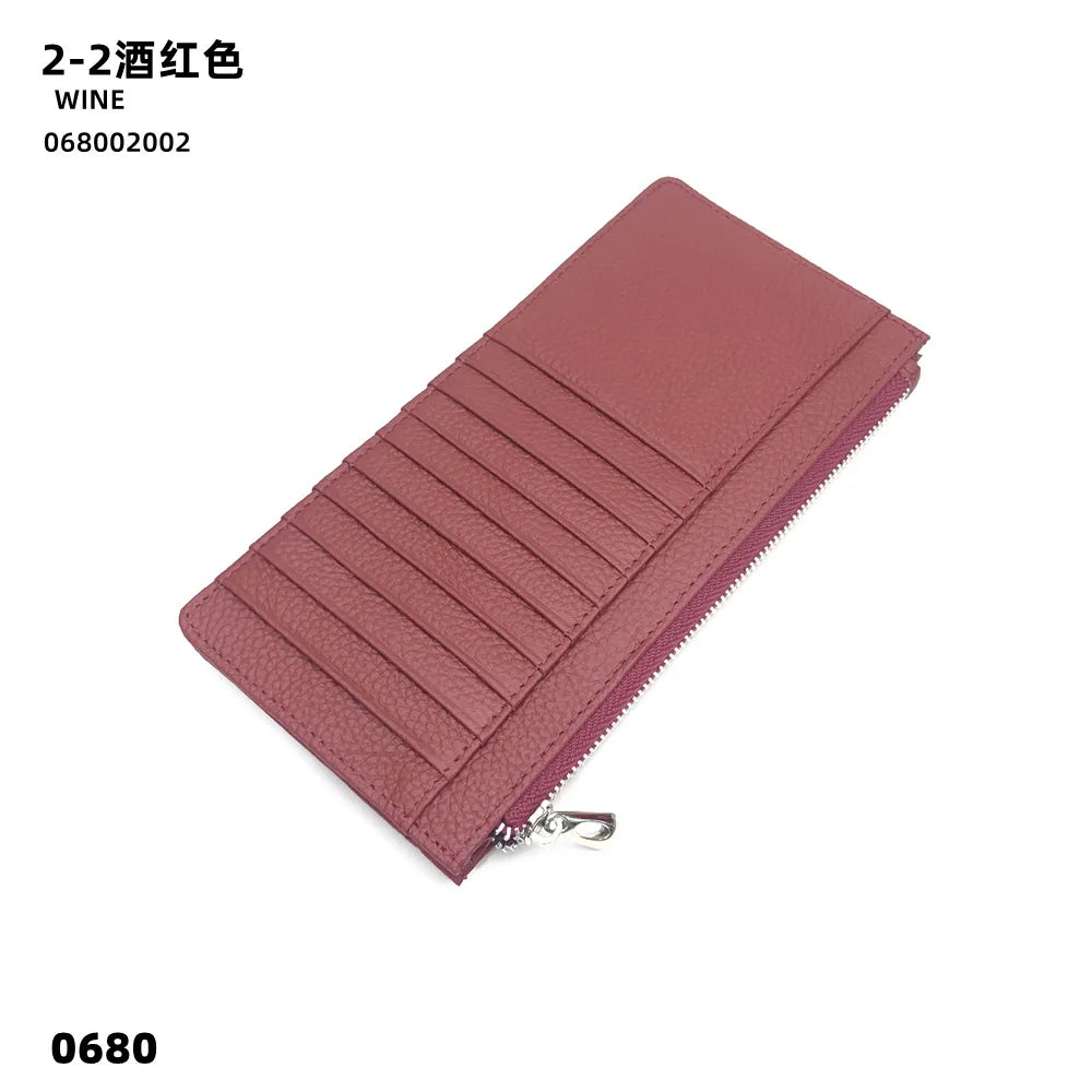 Fashion Card Holder Woman Genuine Leather Wallet Cowhide Vintage