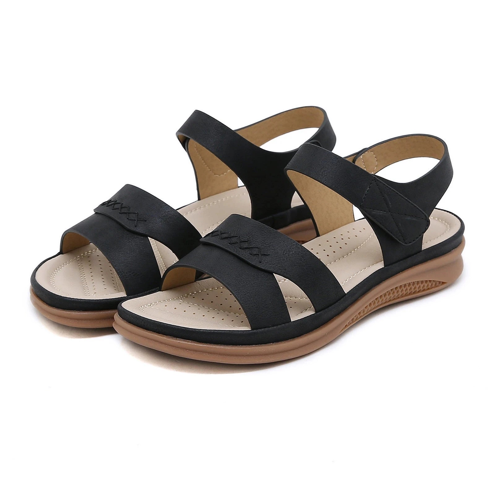 Fashion Women Summer Hook Loop Casual Open Toe Wedges