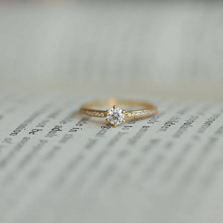 Plated Shining Zircon Ring Wedding Jewelry