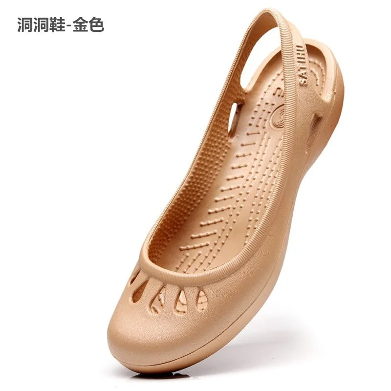 Summer Flat-heeled Hole Baotou Plastic Sandals