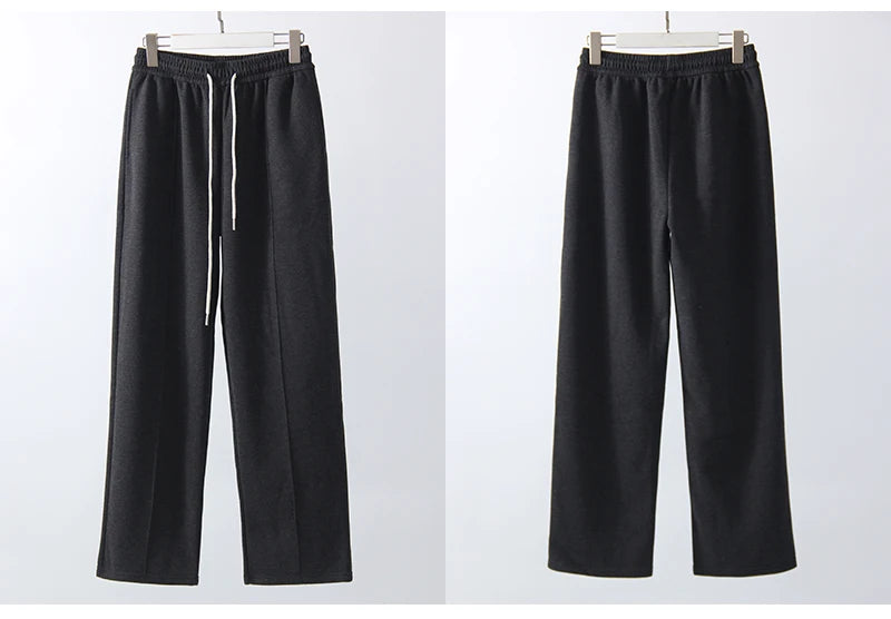 Wool Pants With Fleece Trousers High Waist Velvet Straight Leg Pants