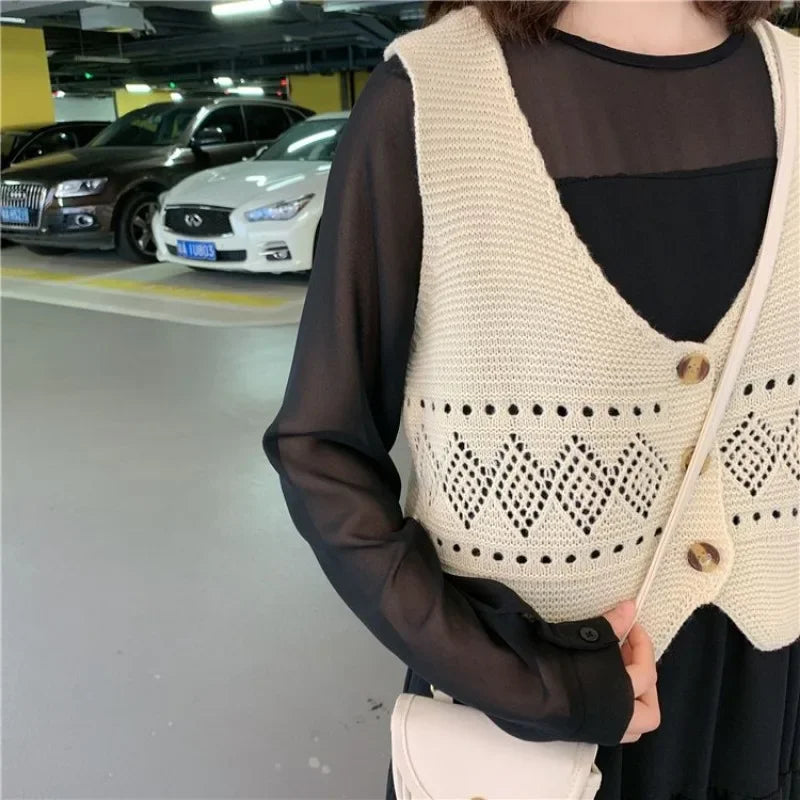 V-neck Sweater Vest Women All-match Chic Comfortable Trendy