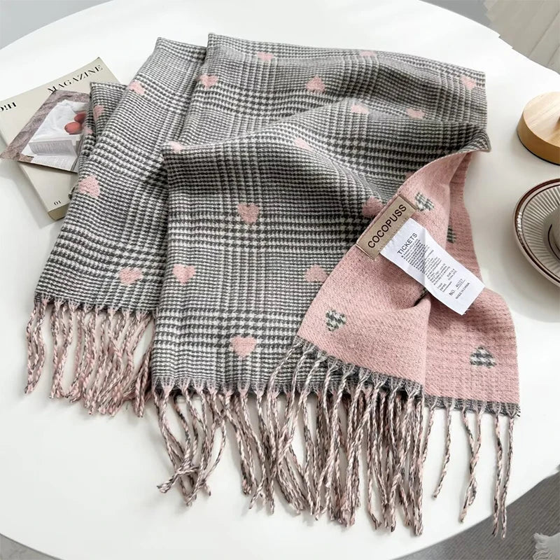 Women Winter Cashmere Scarf Plaid Bohemia