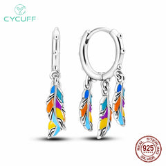 Silver Bohemian Colored Classic Earrings