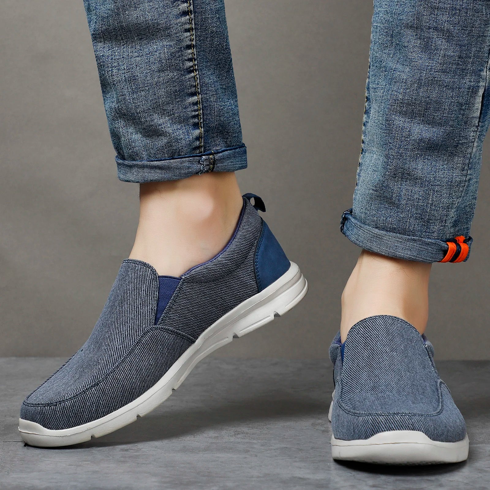 Men Canvas Shoes Comfortable Outdoor Slip On Sneakers