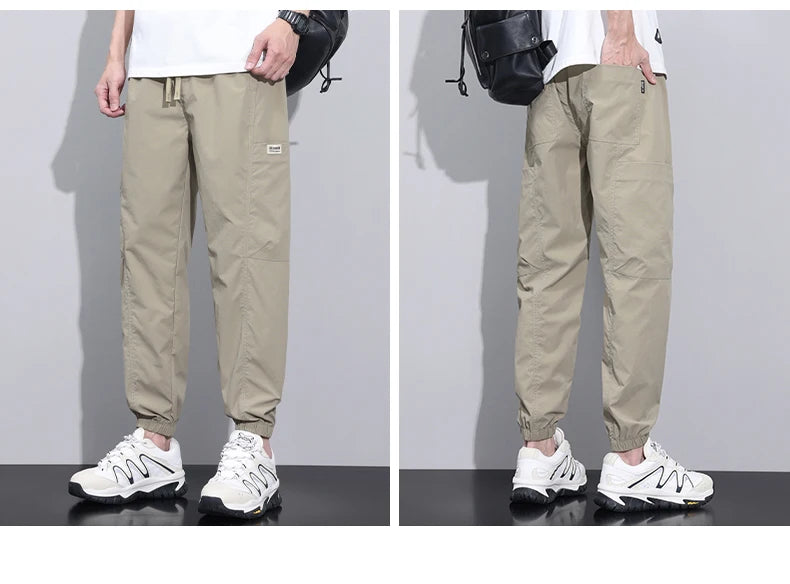 Men's Thin Ice Silk Casual Pants Fabrics Casual Trousers