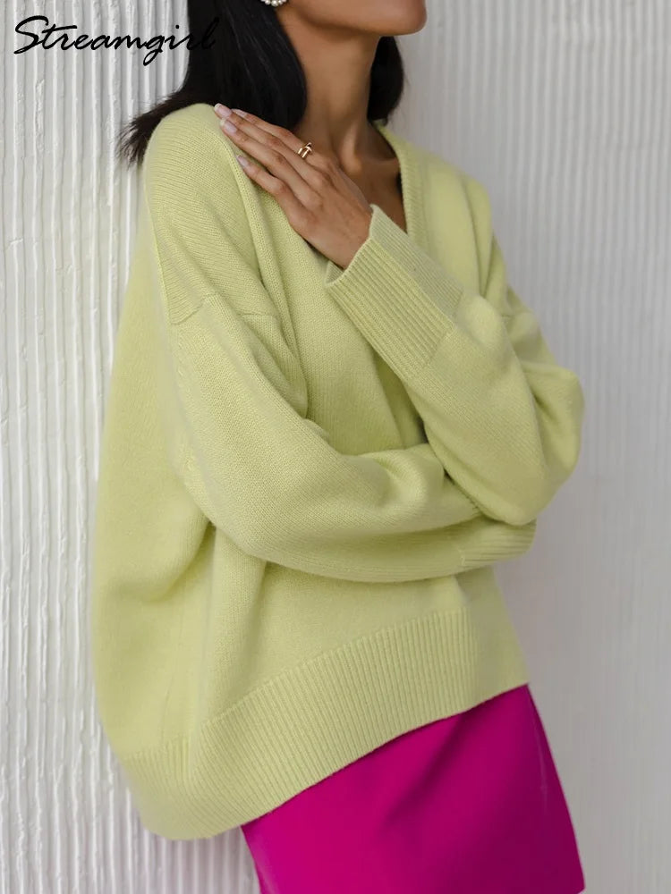 Knitted Sweater Pullovers Loose Casual Tops Jumpers