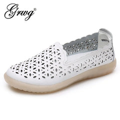 Summer Genuine Leather Loafers  Soft Sole Casual Shoes