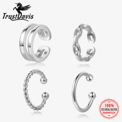 Chain Twist Smooth Surface Ear Cuff Clip Earrings