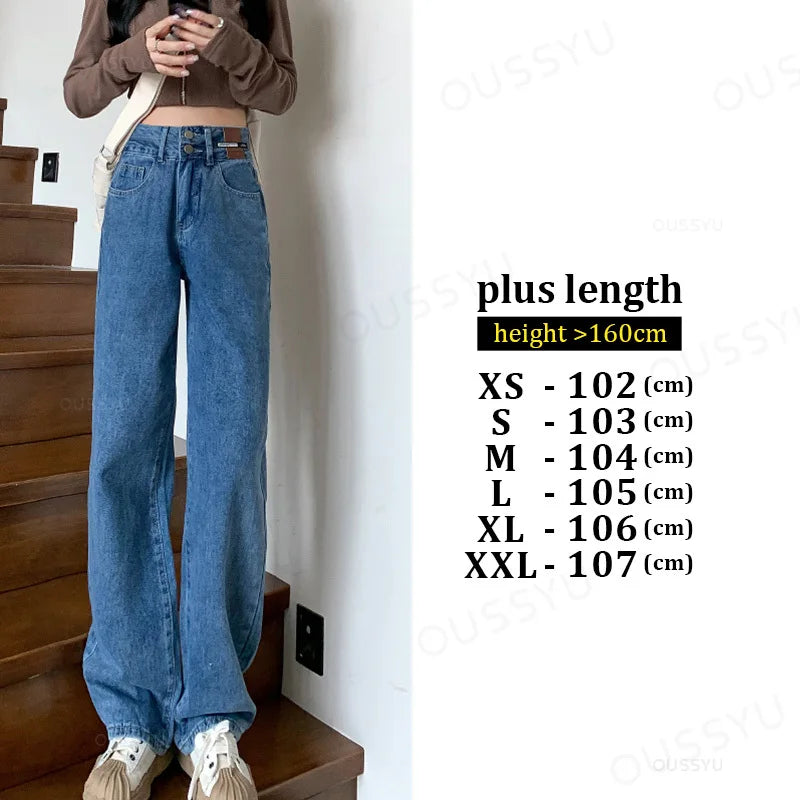 Winter Jeans Women Fleece Warm Denim Trousers High Waist Casual