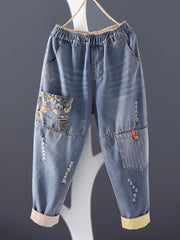 Women's Casual Boyfriend Baggy Jeans Fashion Vintage Style 