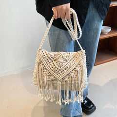 Fashion Woven Hollow Shoulder Bags Female Summer Beach Bag