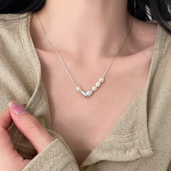 Necklace Pearls Heart Bean Love Irregular Punk Geometric
