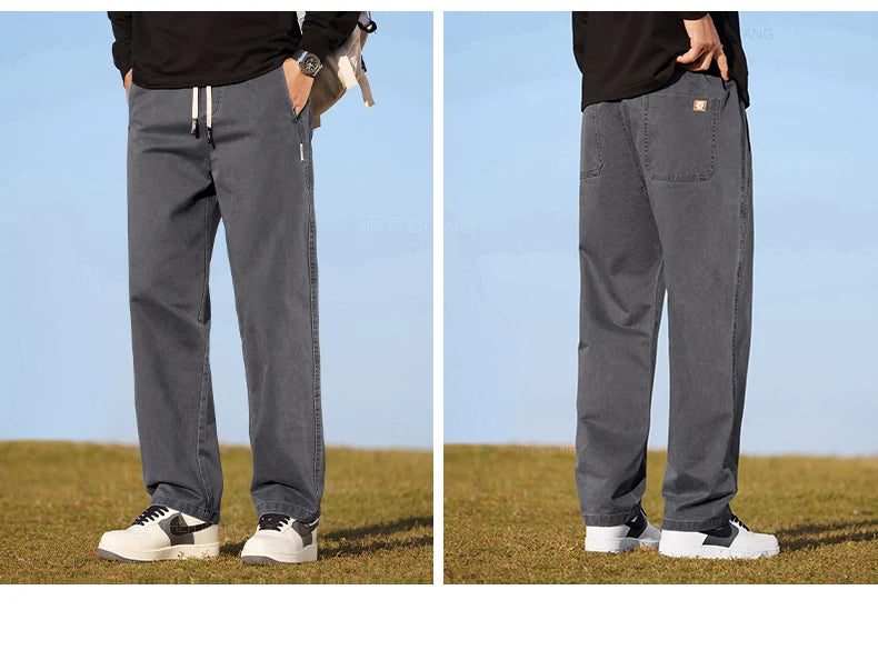 Outdoor Straight Casual Pants Stylish Stretch Fabric Trousers Male