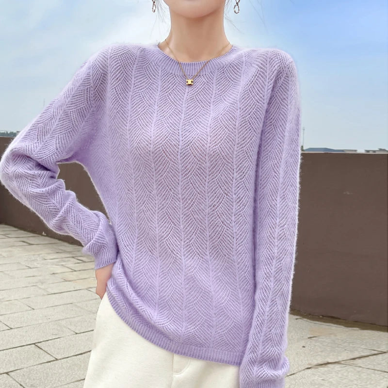 Autumn sweater women's O-neck pullover knit shirt top