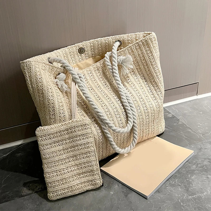 Summer Straw Bags For Women Weaving Totes Ladies Handbags