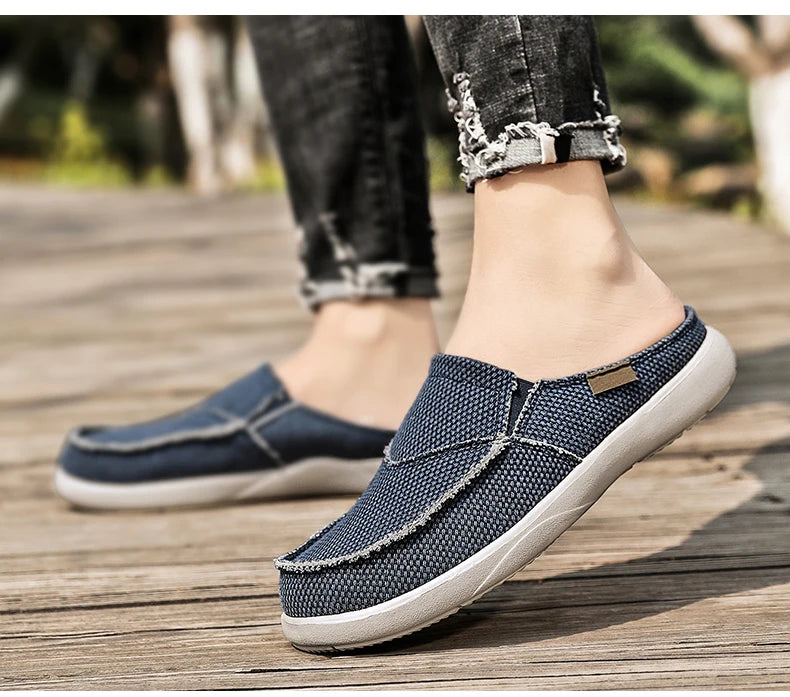 Summer Denim Canvas Men Breathable Casual Shoes Outdoor Sneakers