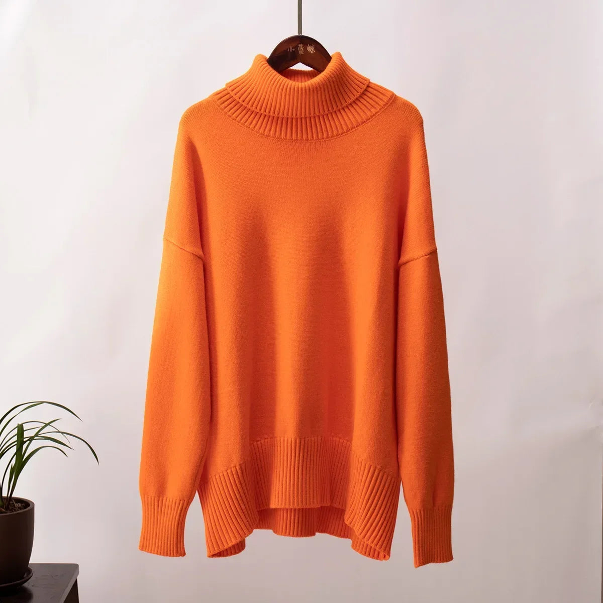 High Neck Pullover Warm Loose Knitted Base Sweater Jacket Tops