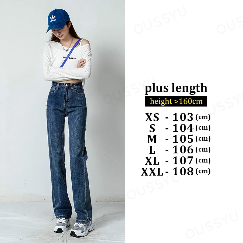 Y2K Straight Jeans Women's Loose High Waist Wide Leg