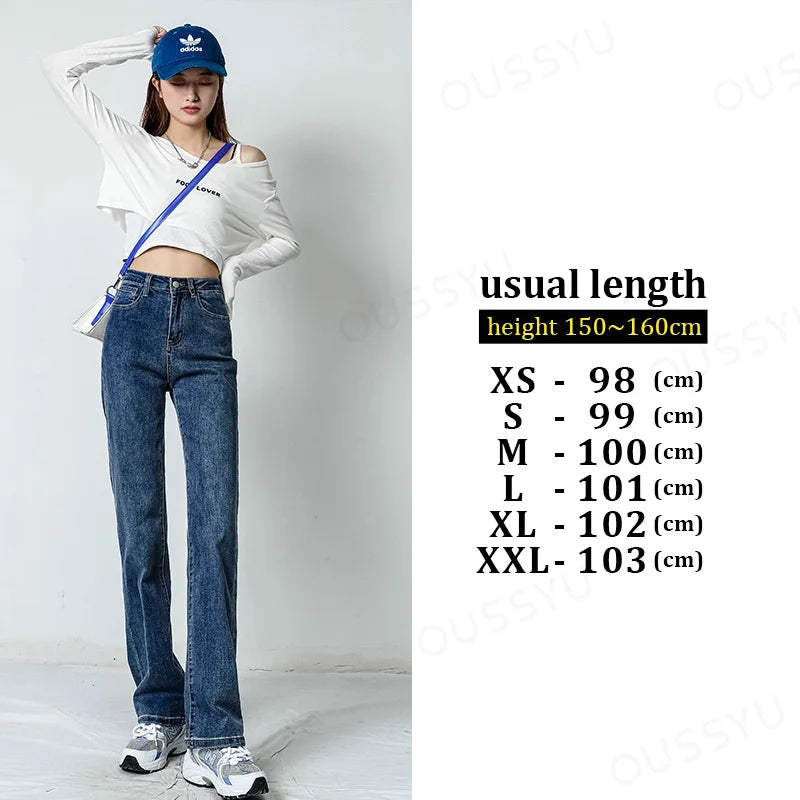 Y2K Straight Jeans Women's Loose High Waist Wide Leg