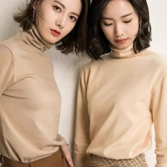 Women Sweater Turtleneck Shirts Fashion  Long Sleeve Pullovers