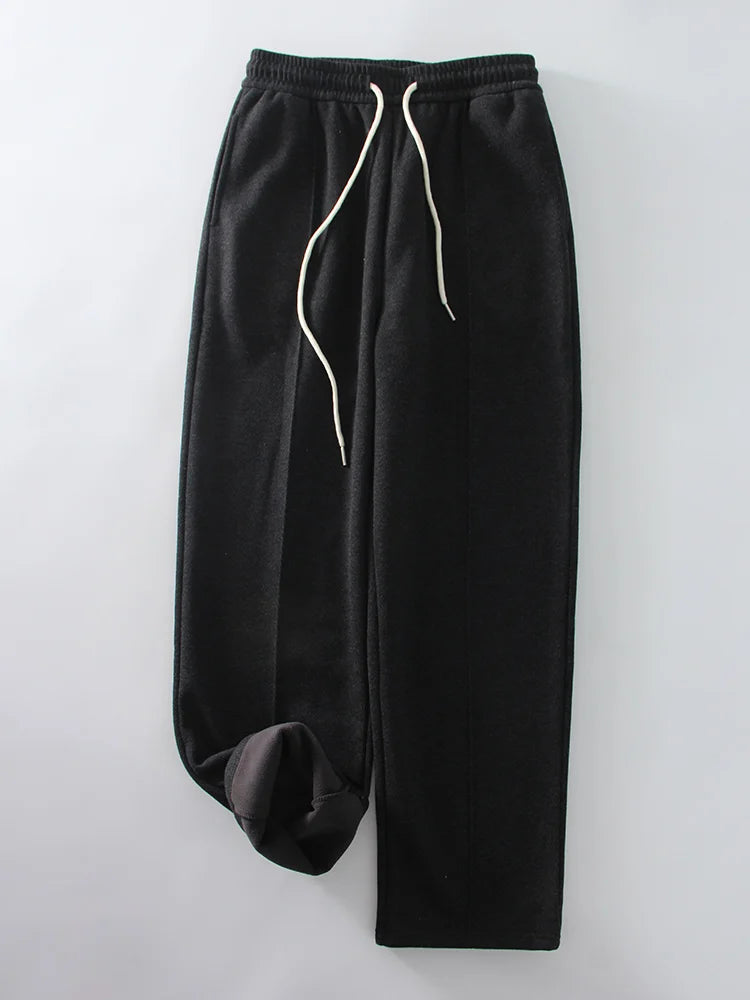 Wool Pants With Fleece Trousers High Waist Velvet Straight Leg Pants