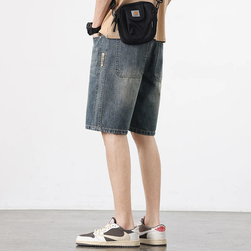 Style Fashion Shorts Baggy Straight Denim Vintage Short Casual