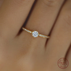 Plated Shining Zircon Ring Wedding Jewelry