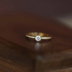 Plated Shining Zircon Ring Wedding Jewelry