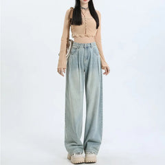 wide leg jeans for women loose fit high waist Jeans retro