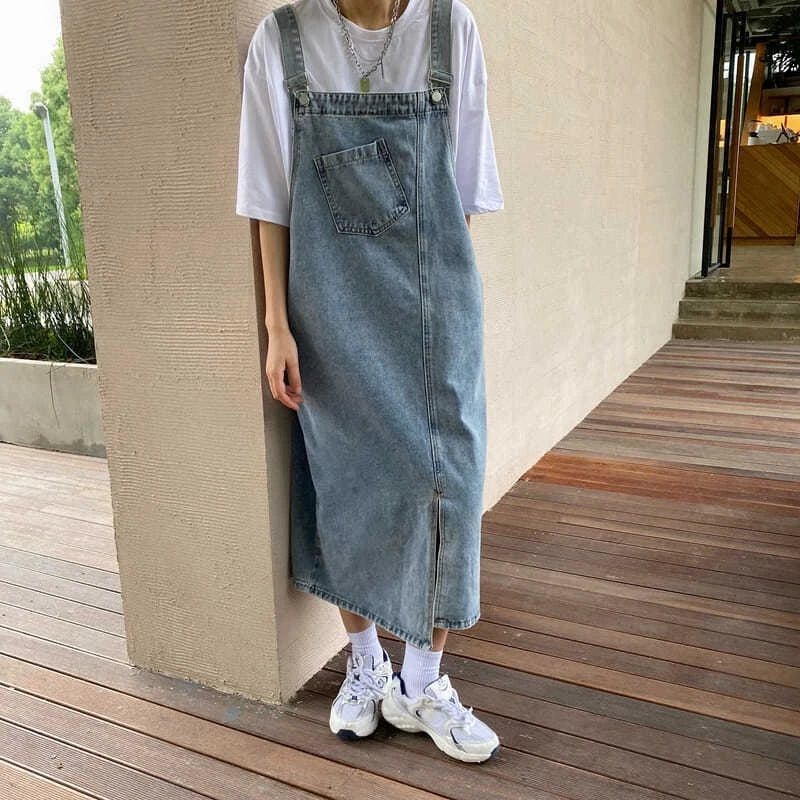 Summer Denim Overall Dress Women Sleeveless Jeans Fashion